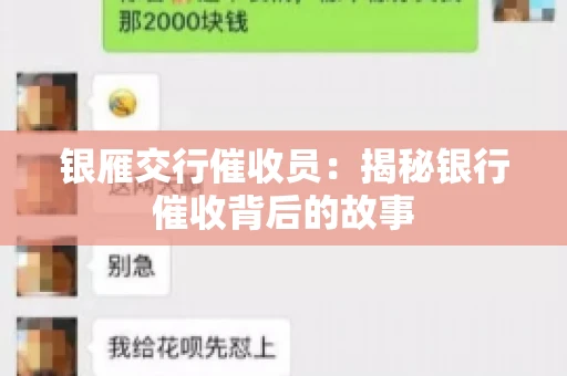 银雁交行催收员：揭秘银行催收背后的故事