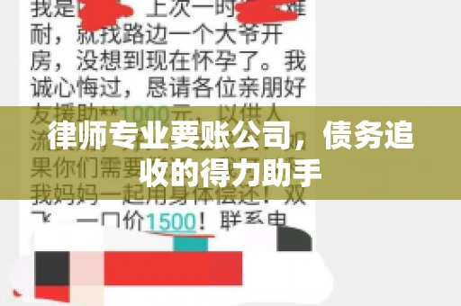 律师专业要账公司，债务追收的得力助手